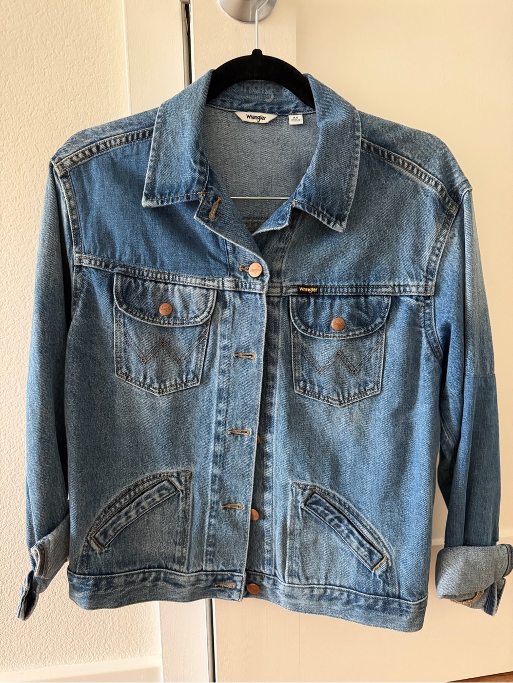 Vintage Wrangler Medium Wash Blue Denim Jacket